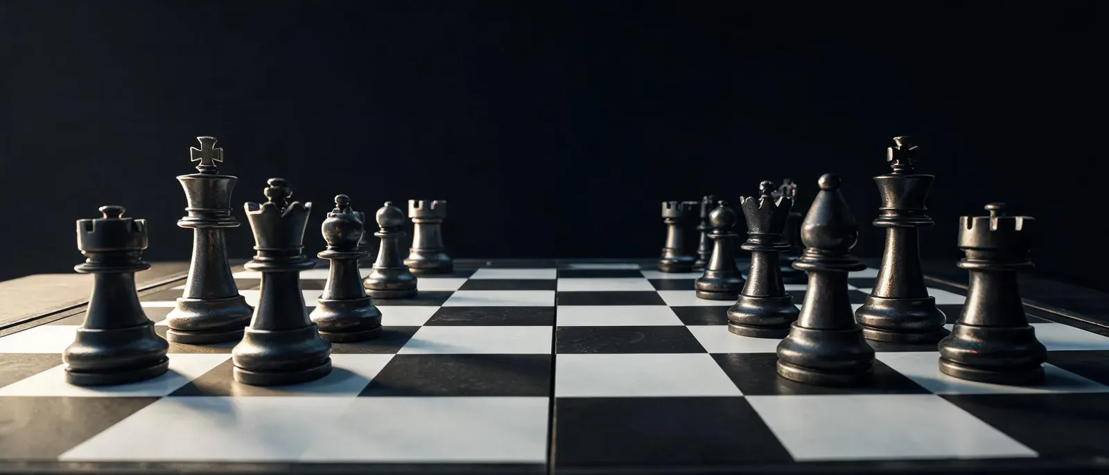 国际象棋棋盘的低角度特写照片